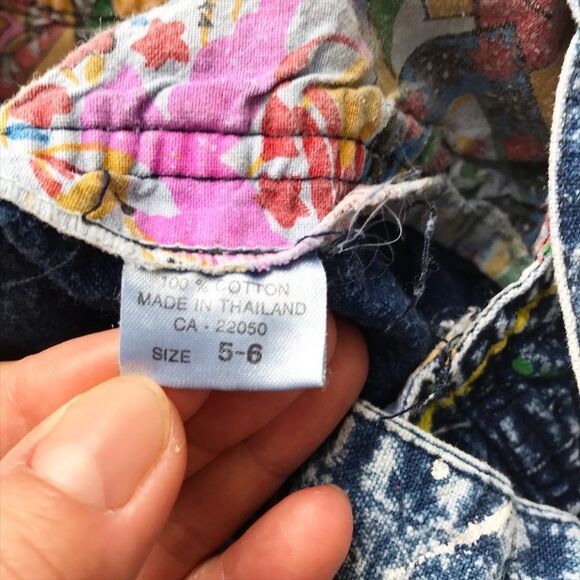 Vintage Vinys Jean paint splatter overalls jumper VGUC tagged as 5-6Y fits 2/3T - Picture 9 of 10